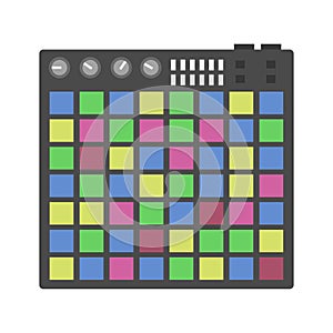 Creative modern musical instruments concept midi launchpad vector.