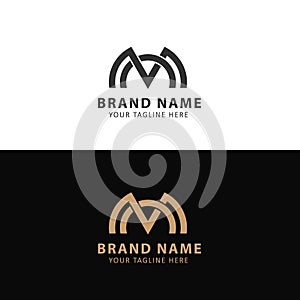 Creative monogram logo design vector template, MN letter logo design