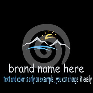 Creative montain sun logo vector photo