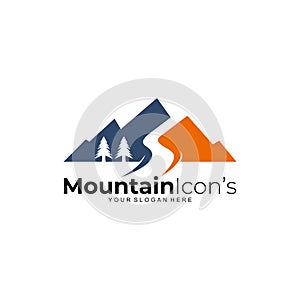 Creative mountain logo design vintage, simple style