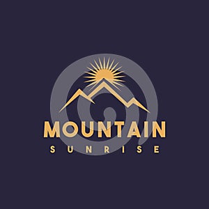 Creative mountain sunrise logo design
