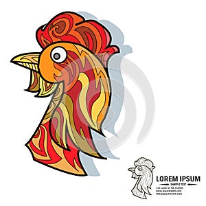 Creative multicolor and black and white logo with