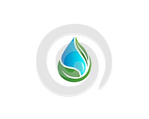 Creative natural water drop logo icon design.
