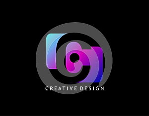 Creative Negative Space C Letter Logo, geometric shape design concept with initial C icon for technology, business, finance and