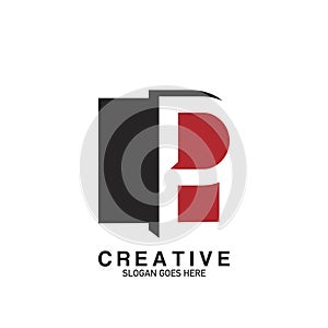 Creative Negative Space Letter P Modern Business Logo Vector Design Template