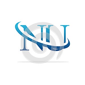 Creative NU logo icon design photo