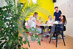 Creative office with plants