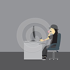 Creative office room interior workspace