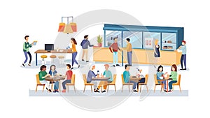 Creative Office Team Collaborating at Workspace, vector design Generative AI