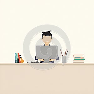 Creative office workspaceflat illustration
