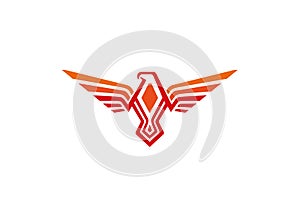 Creative Orange Phoenix Logo