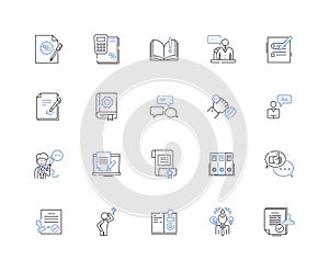 Creative ownership line icons collection. Copyright, Intellectual, Artistry, Authorship, Originality, Expression