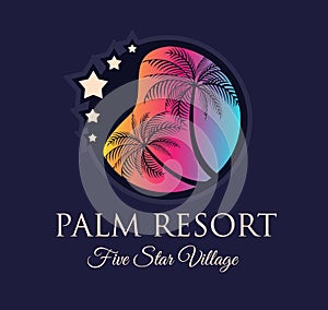 Creative Palm Resort Logodesign for tropical Village brand identity