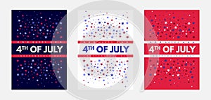 Creative pamphlet, banner or flyer design for 4th of July. Congratulatory text in the center filled with colorful stars background