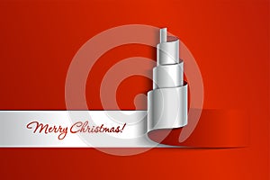 Creative paper Christmas tree. Vector