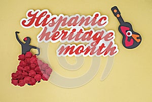 Creative paper craft Hispanic heritage month flat lay with salsa dancer photo