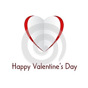 Creative paper heart in the shape of hearts on White background. Vector symbols of love for Valentine's Day greeting