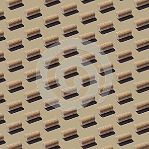 Creative pattern of wine cork on a beige background