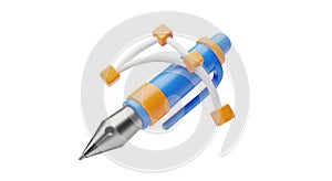 Creative pen tool design element isolated on transparent background