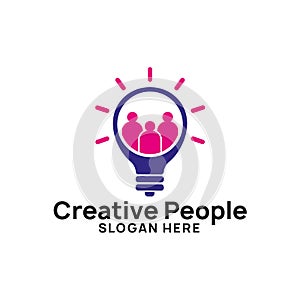 creative people logo design template. bulb icon symbol design