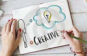 Creative Person Light Bulb Graphic Concept