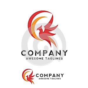 Creative phoenix bird logo concept