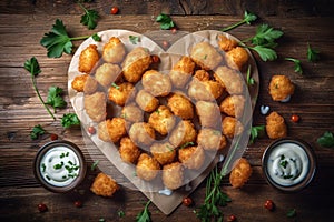 creative photo of tater tots arranged in love shape