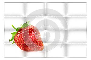 Creative picture of strawberry isolated on white background