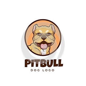 Creative Pit Bull Dog Pet Cartoon Logo