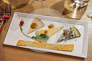 Creative Plate of Spanish Cheeses