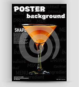 Creative popular alcohol cocktail. Bright composition. Vertical banners for branding bar menu, cover, poster, flyer.