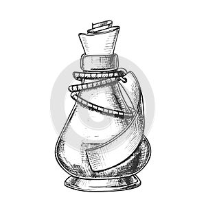 Creative Potion Glass Bottle Phial Ink Vector