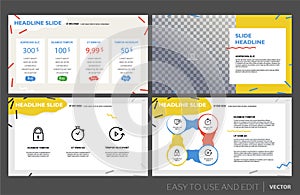 Creative presentation templates elements on a blue background. Vector infographics