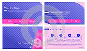 Creative presentation templates elements on a purple background. Vector infographics