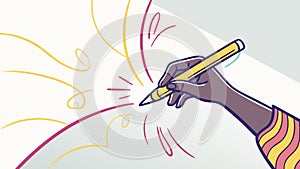 Creative Process: Hand Writing & Idea Generation, vector design Generative AI