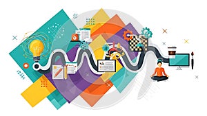 Creative Process and Productivity Illustration