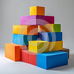 Creative Pyramid Structure of Colorful Blocks