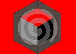 creative qube design on red background