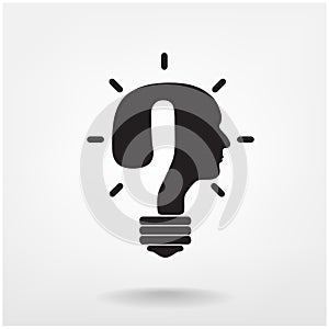 Creative question mark man head