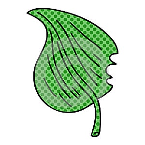 A creative quirky comic book style cartoon munched leaf