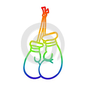 A creative rainbow gradient line drawing cartoon boxing gloves photo