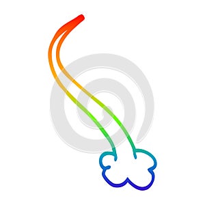 A creative rainbow gradient line drawing cartoon expression bubble