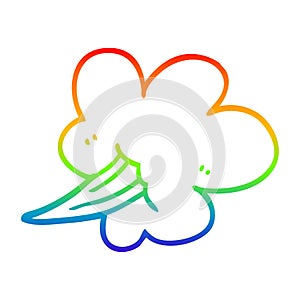 A creative rainbow gradient line drawing cartoon gust of air