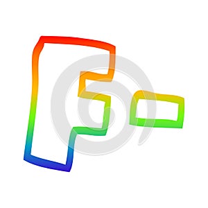 A creative rainbow gradient line drawing cartoon letter grades