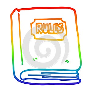 A creative rainbow gradient line drawing cartoon rule book