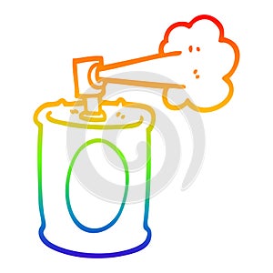 A creative rainbow gradient line drawing cartoon spraypaint can photo