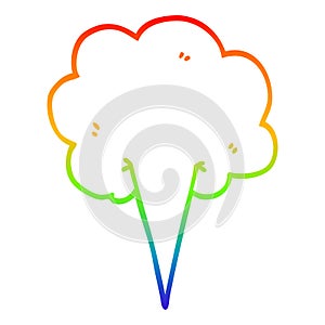 A creative rainbow gradient line drawing cartoon whooshing cloud