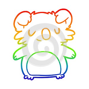 A creative rainbow gradient line drawing cute koala photo