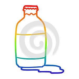 A creative rainbow gradient line drawing pint of fresh milk