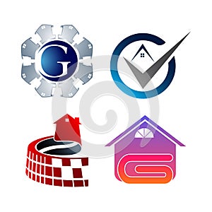 Creative Real Estate Logo Set Collection. Building and Construction Logo Vector Design